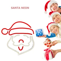christmas santa neon sign led lights usb charging battery lights for holiday party restaurant shop home decoration