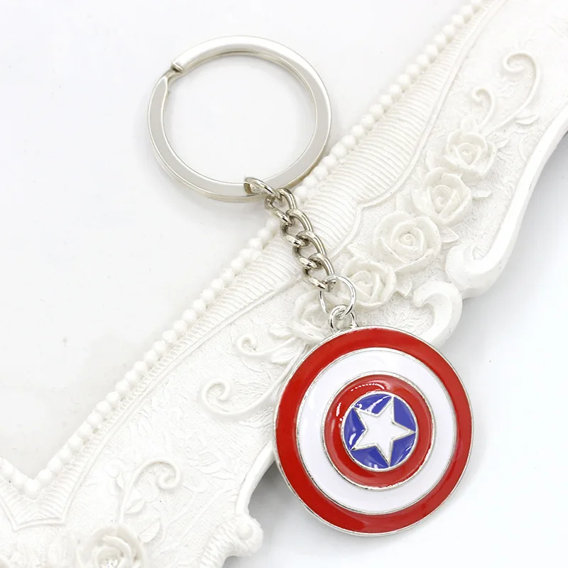Marvel Captain America Shield Keychain Anime Key ring pendant accessory Superhero little Gifts for men Free postage | Украшения и