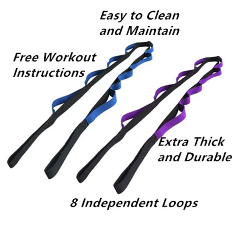

Elastic Yoga Belts Stretch Strap With Loops Pilates Workout Leg Stretching Band Exercise Yoga Rope Hammock Accessories