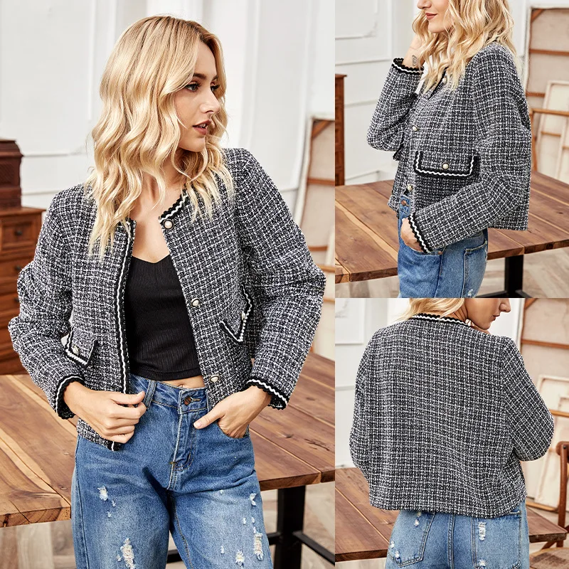 

TRODEAM 2021 New Spring Slim Women Jacket Fashion Knitting Long Sleeve Coat Mesh Insert Short Outwear O-Neck Casual Mujer