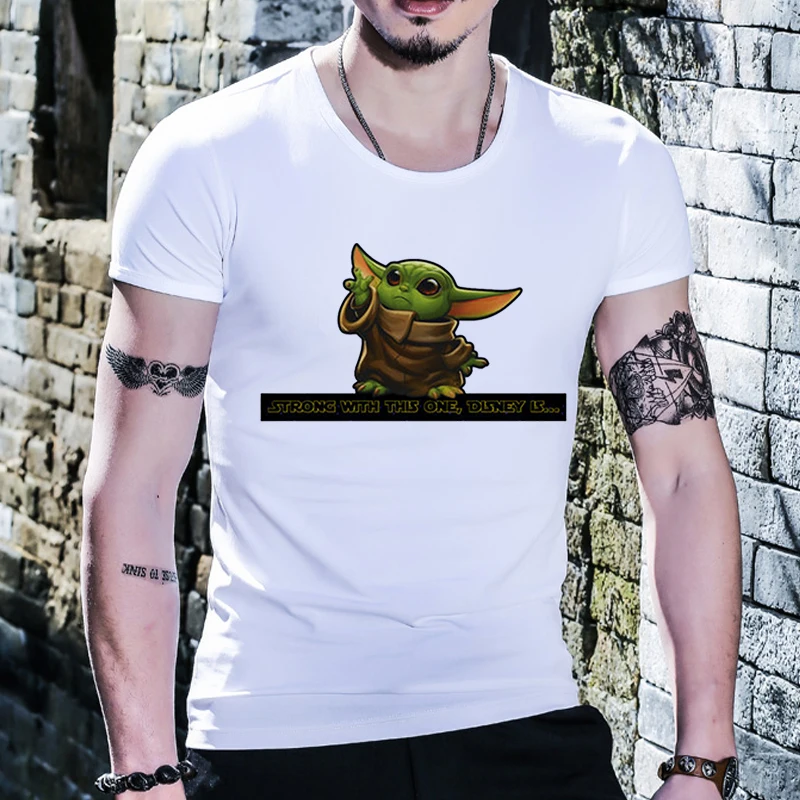 Футболка Yoda Mandalorian для мужчин и женщин модная Милая футболка с короткими рукавами