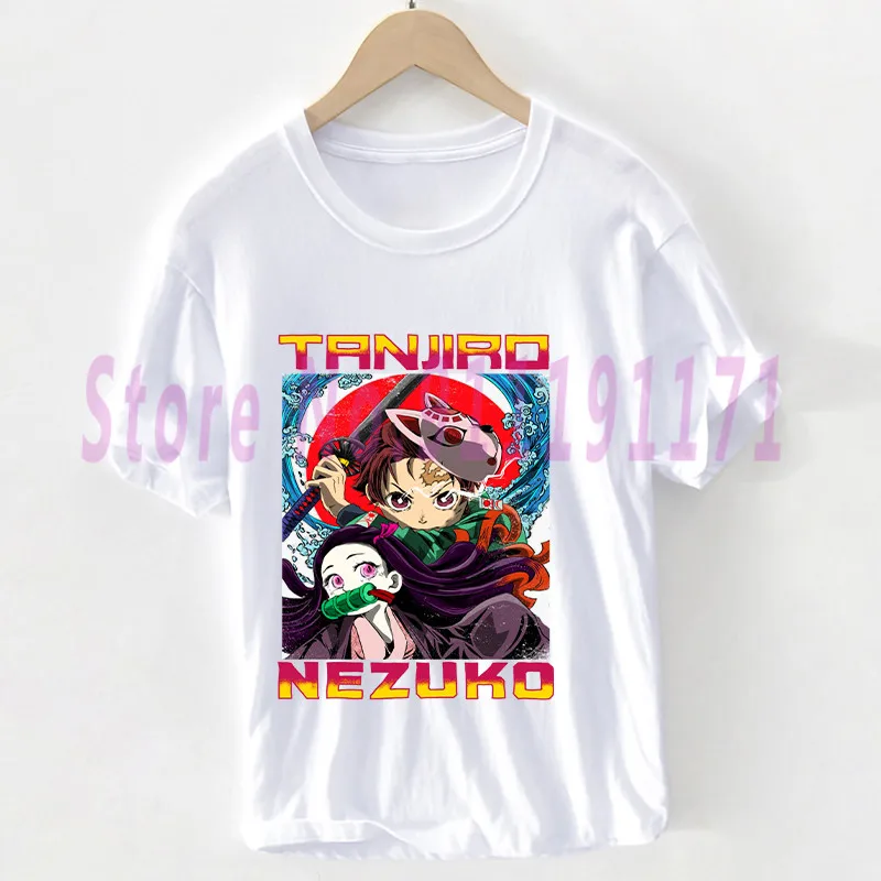 

Cute Japanese Anime Demon Slayer t shirt Unisex Harajuku Aesthetics Nezuko Tops Ulzzang graphics 100% Cotton Tshirt Female/Man