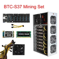 btc s37 mining motherboard set 8 slot chassis with 4 fans miner motherboard mining computer shell chassis mining crypto eth set