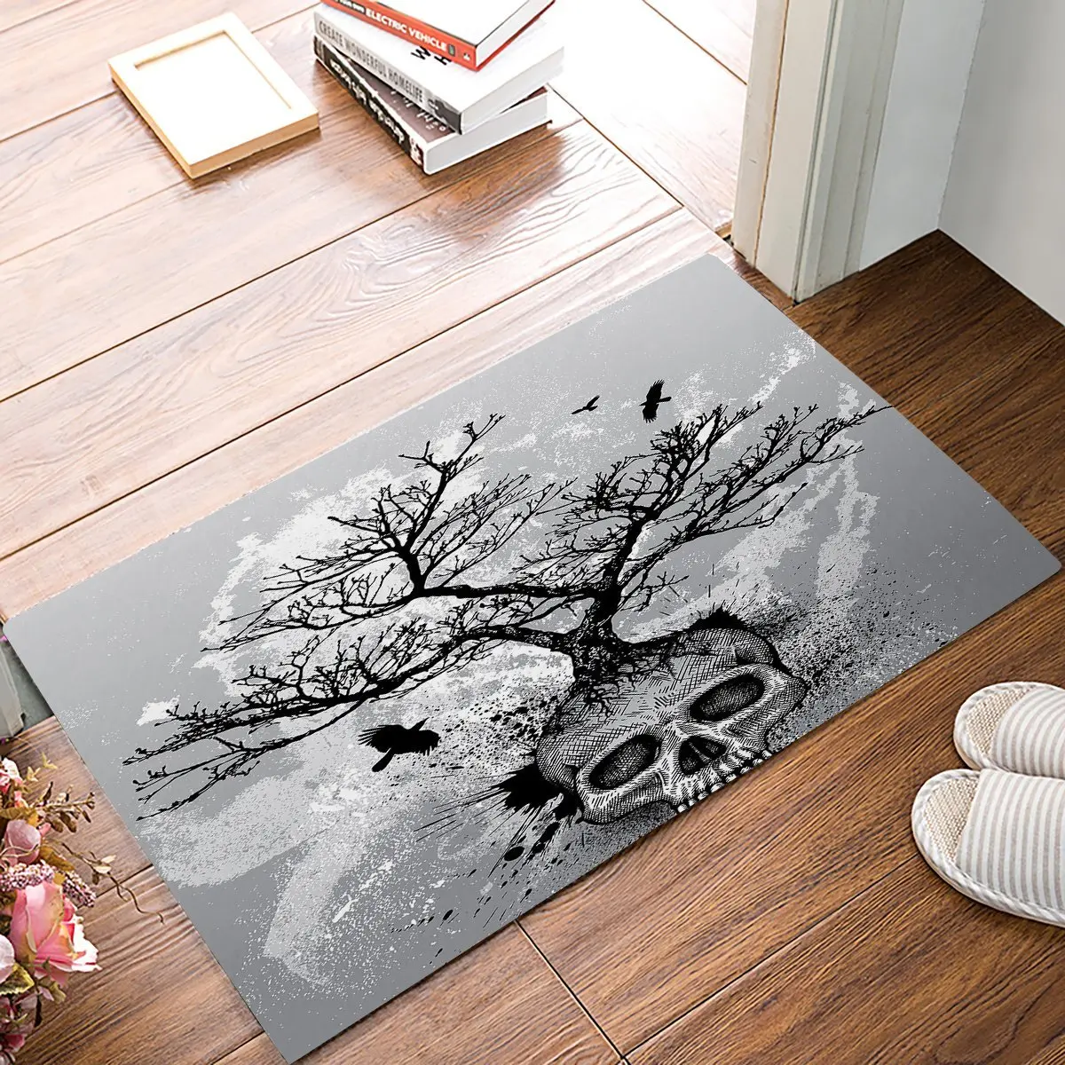 Абстрактный череп дерево двери Коврики Крытый Кухня пол Ванная комната вход