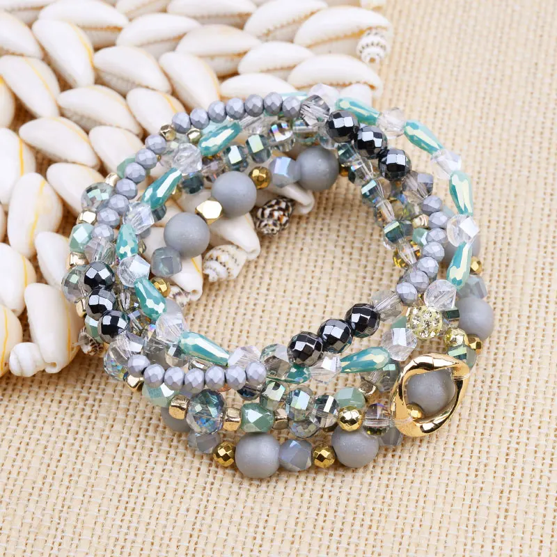 Многослойные дизайнерские очаровательные браслеты в стиле бохо набор для женщин