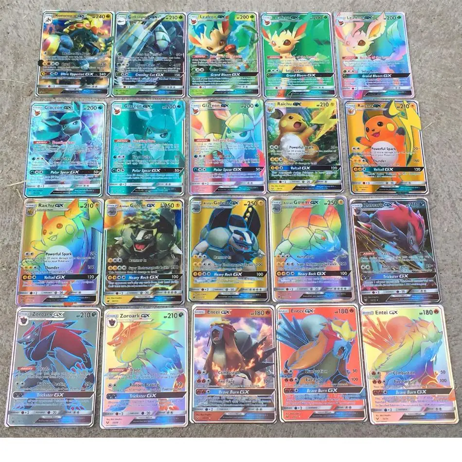 200 шт./корт. 100 шт. карты Pokemon TAG TEAM новая версия коллекционные товары для торговых