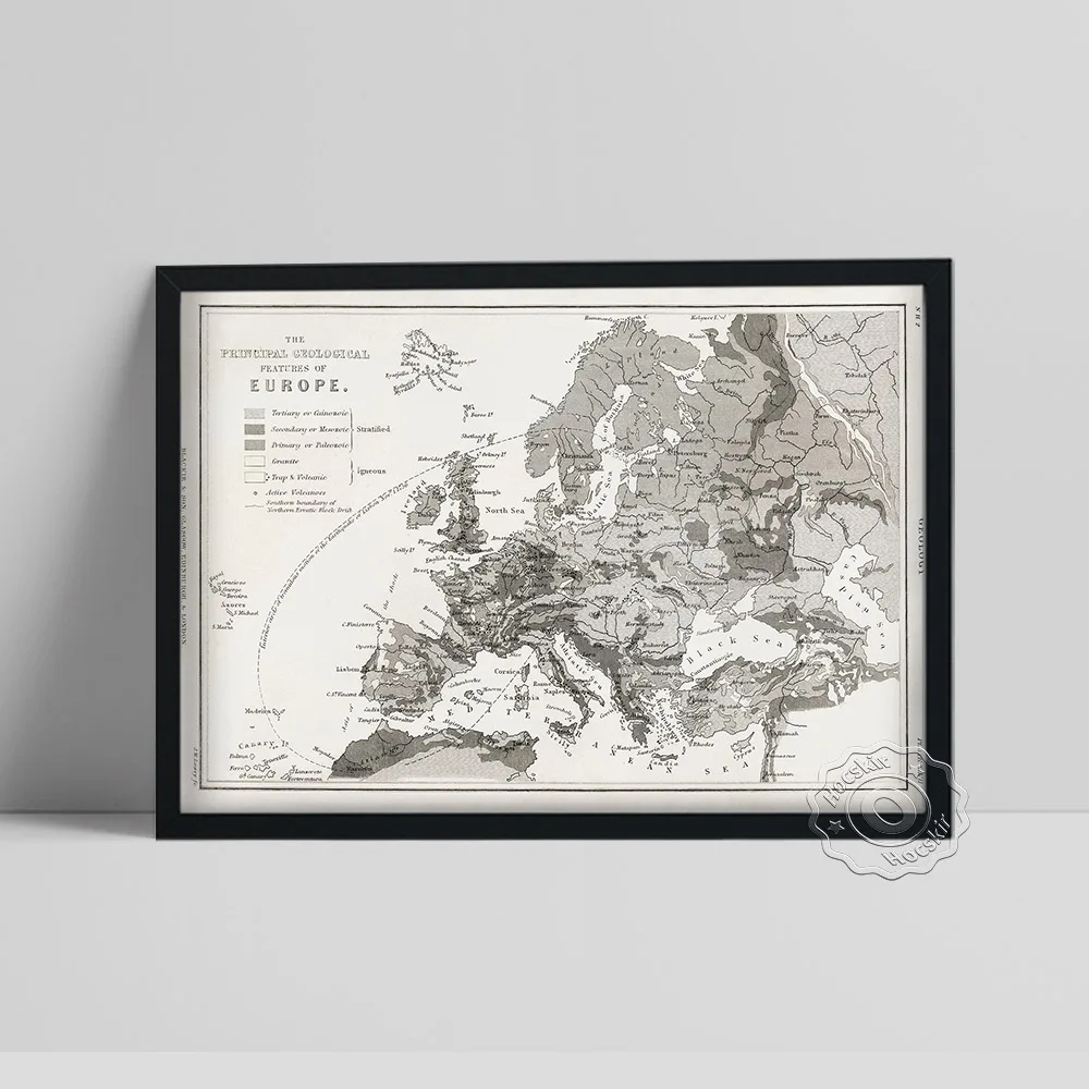 Винтажный постер с картой Европы геологовая особенности настенное искусство