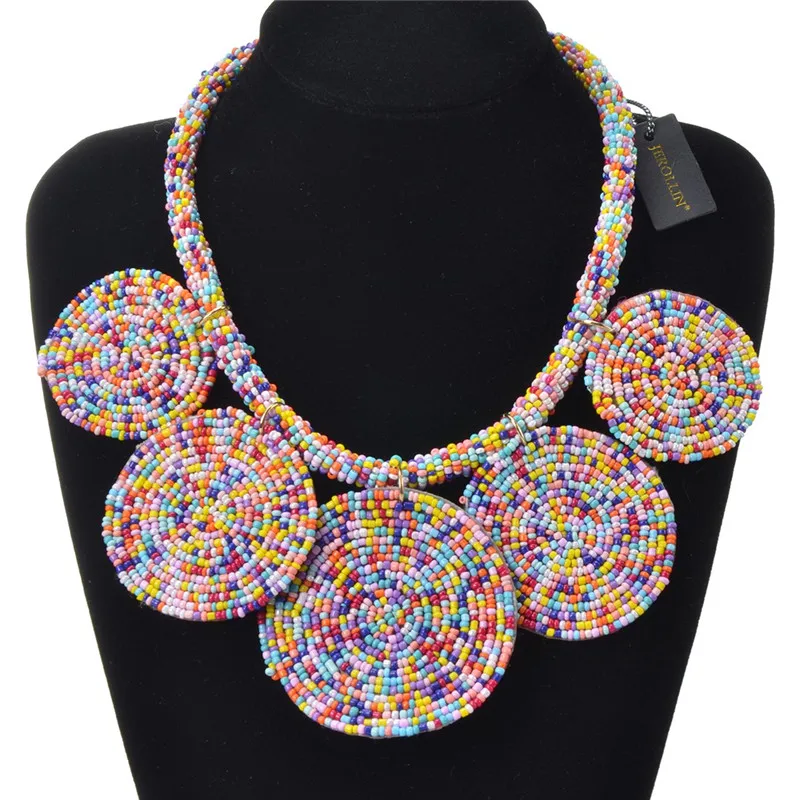 Женское массивное ожерелье JEROLLIN 7 цветов с подвеской нагрудником и