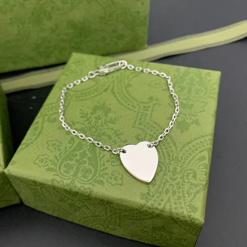 

925 Sterling Silver Love Double Buckle Bracelet Men And Women Couple Luxury Brand Pendant Fashion Bracelet Exquisite Charm Gift