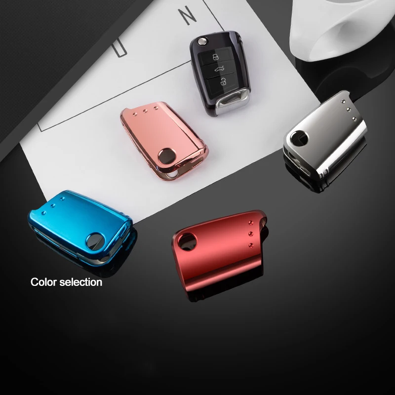 Новый мягкий ТПУ цветной Чехол для автомобильного ключа VW Golf 7 MK7 Seat Leon Ibiza Polo Volkswagen