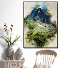 Картина Мачу, Пикчу, акварель, холст, Настенная картина, печать, украшение для дома, настенный плакат, украшение для интерьера