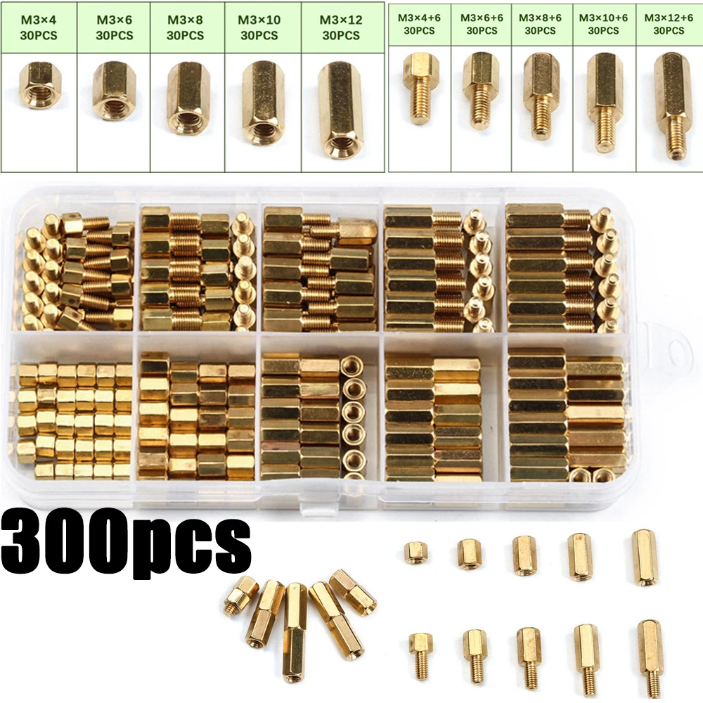 

300/180/136 шт. M2/M3/M4 Шестигранная стойка из латуни и меди для столбца для детской установки винтовая гайка для автомобиля