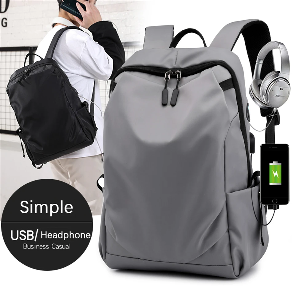 simple mens 15 6 inch laptop backpack waterproof outdoor travel backpacks male quality men school backpack teenagers usb charge free global shipping