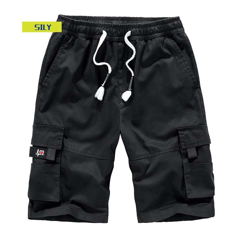 

Summer Solid Color Men's Shorts Cotton Breathable Workwear Short Pants Plus Size 6XL 7XL 8XL Bermuda Shorts Mens Beach Shorts