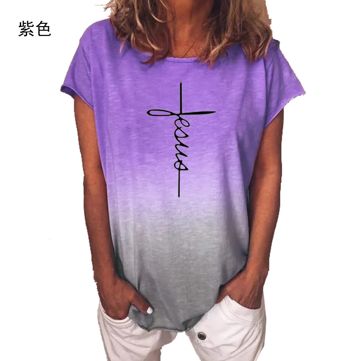 

Harajuku Letter Print Women Tshirt Plus Size Rainbow Gradient T-shirt Graphic Loose Tee Shirt Female Short Sleeve Top Streetwear