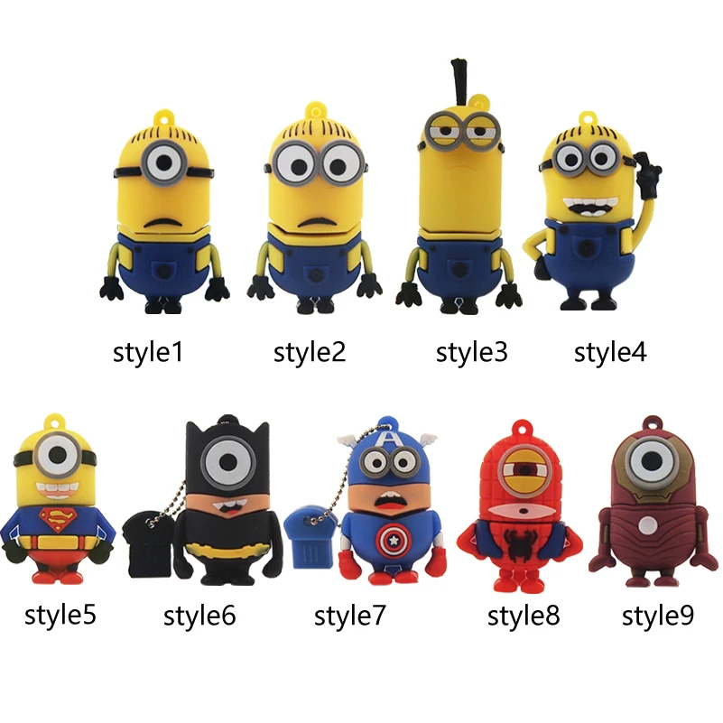 Милый мультяшный Usb флэш-накопитель 16 ГБ 32 64 8 карта памяти Миньоны 4 USB 2 0 Флэшка |