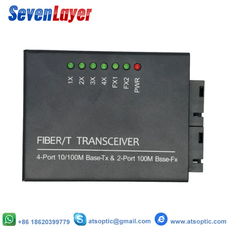 Ethernet волоконный коммутатор 4 RJ45 2 SC оптический медиа конвертер одномодовый порт