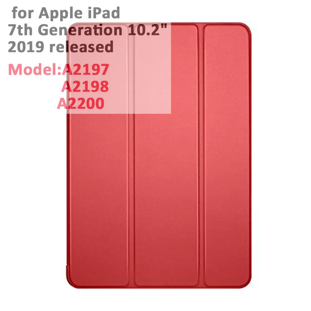 for 10.2 red Для iPad Air 3-го поколения 10,5 чехол Smart Cover Trifold Stand мягкая задняя крышка для iPad Air 3 10,5 дюймов 10,2 7th Автоматический Режим сна/пробуждения - Цвет: for 10.2 red