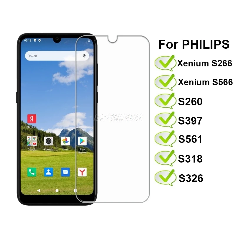 

3-1Pcs Tempered Glass For PHILIPS XENIUM S266 S566 Screen Protector Protective Glass For Philips S260 S397 S318 S326 Phone Film