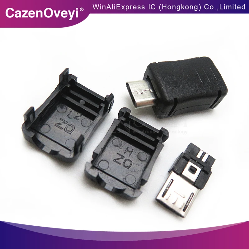 

20pcs/lot MICRO USB 5 Pin T Port Male Plug Socket Connector With Plastic Cover for DIY Adapter PCB SDA Cable Line In Stock