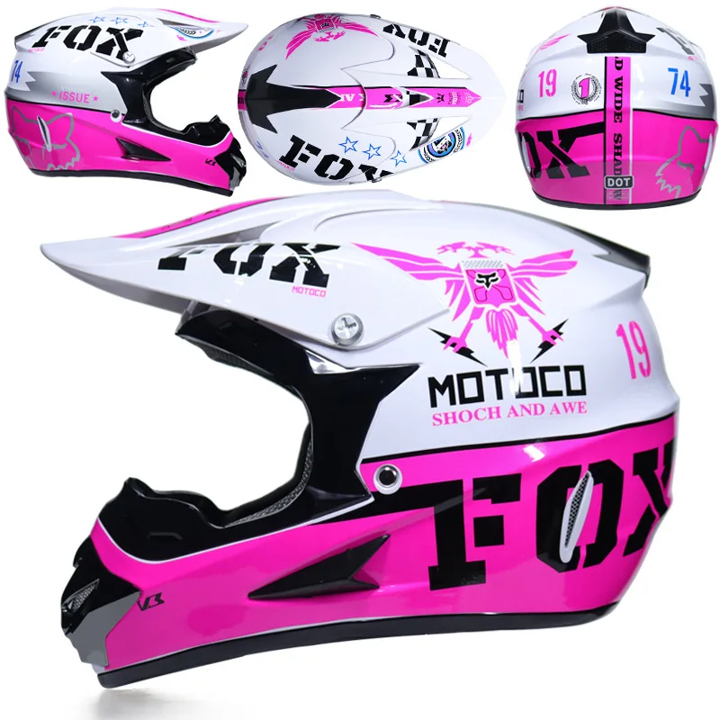 Гоночный Кроссовый мотоциклетный шлем DOT Casque Moto Capacete Moto Casco бездорожье полное лицо винтажный Кроссовый шлем для женщин 3 подарка