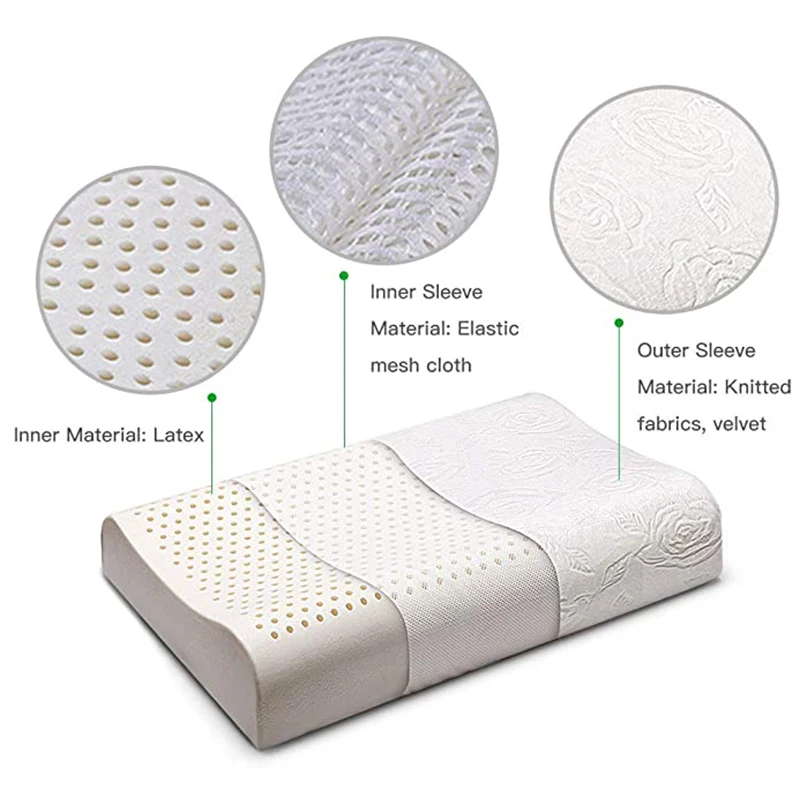 Чистая натуральная латексная подушка Массажная для шеи из Шри-Ланки кровати с