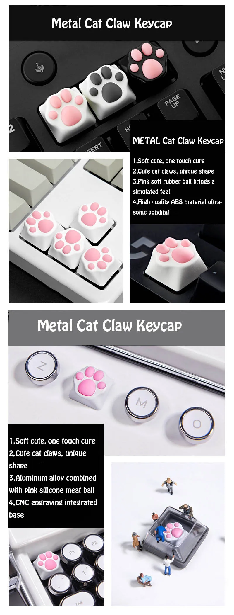 Симпатичные Panda/Cat пальмовые металлические клавиши на клавиатуру для механической клавиатуры мягкие ощущения алюминиевого сплава колпачки выключатель MX 1 шт. индивидуальность