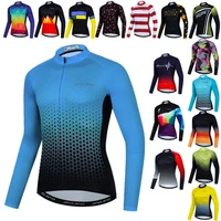 jpojpo blue pro cycling jersey men long sleeve autumn team sport cycling clothing tops mountain bike jersey road bicycle clothes