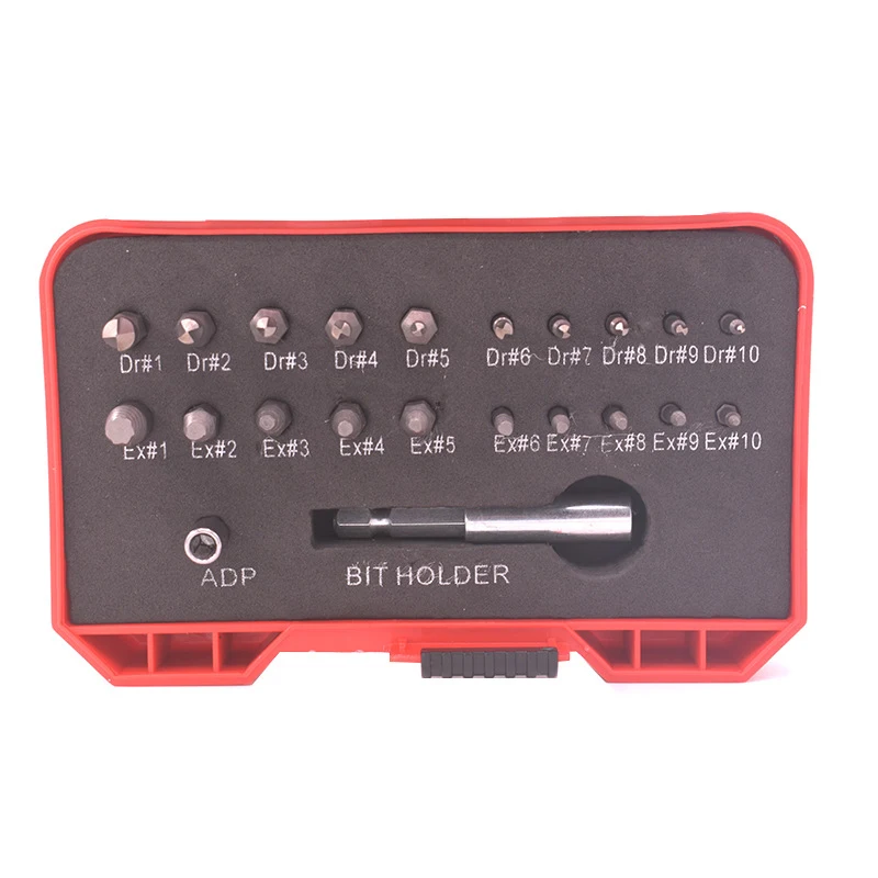 22Pcs Damaged Stripped Screw Extractor Set for Stripping Broken HSS Bolt Remover With Magnetic|Наборы ручных инструментов| |
