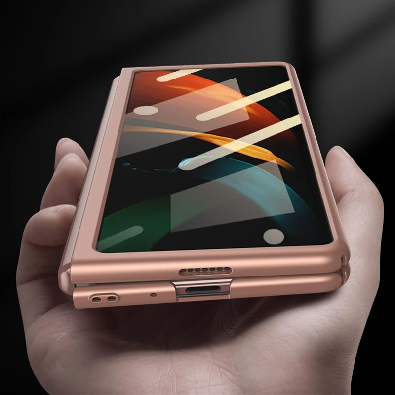 

360 Full Protection Case For Samsung Galaxy Z Fold 2 Cover Matte Hard Plastic and Front Glass film for Samsung Galaxy Z Fold2 5G