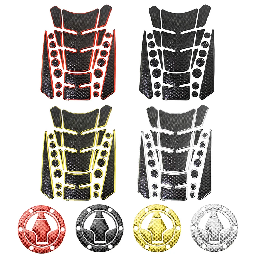 

Motorcycle Fuel Tank Soft Rubber Protective Pad Gas Cap Cover Pad Fishbone Decal Sticker for Kawasaki Ninja Concours GTR Versys