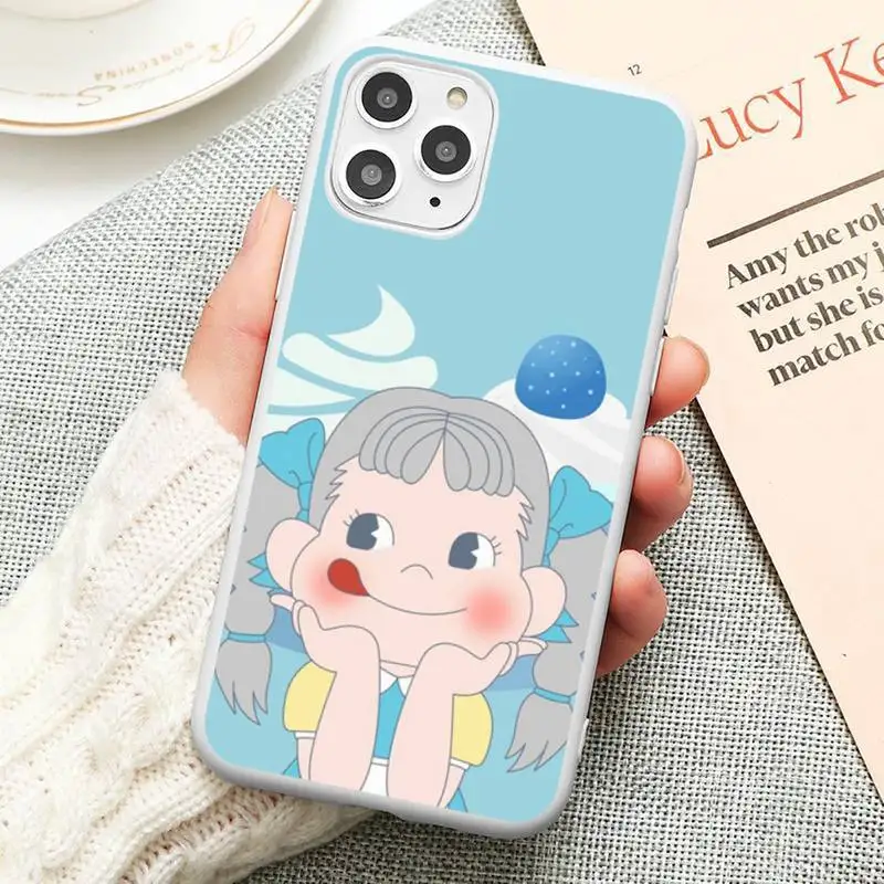 

Fujiya Milky Peko chan Phone Case Candy Color for iPhone 6 6S 7 8 11 12 XS X SE 2020 XR mini pro Plus MAX funda cover shell