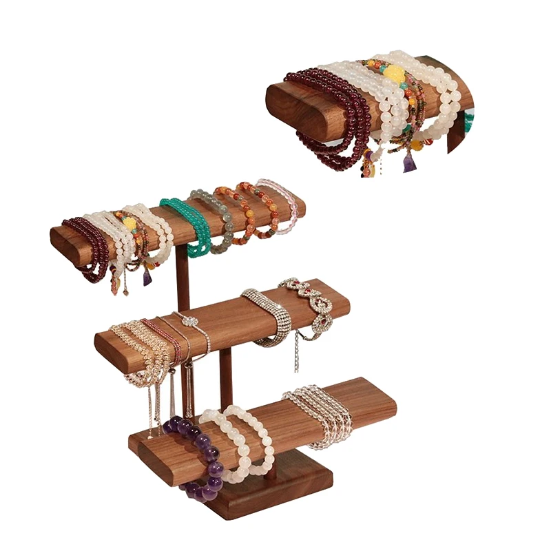 

Black Walnut Watch Stand Watch Stand Three-Tier Jewelry Bracelet Necklace Display Stand Storage Rack