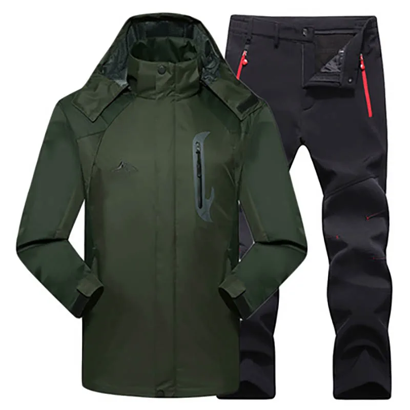 Весенне-осенняя Однослойная походная куртка и штаны для мужчин уличный