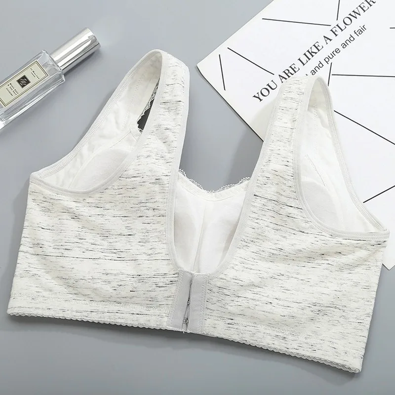 Женский хлопковый бюстгальтер без косточек Roseheart розовый серый Регулируемый