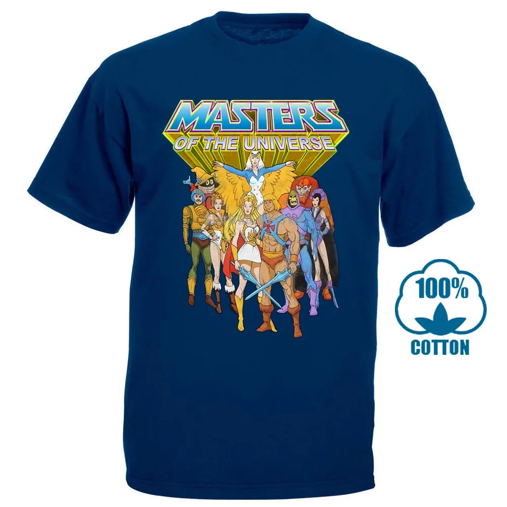 Тёмно-синий He Man Masters Of The Universe Group Мужская и серая футболка - Цвет: Тёмно-синий