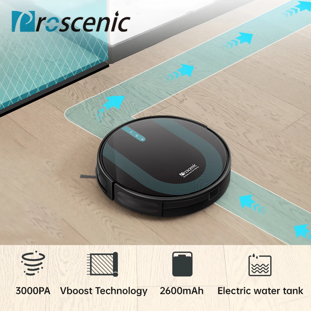 Proscenic 850T робот пылесос 3000Pa всасывания с Alexa Google Home приложение Управление 2 в 1