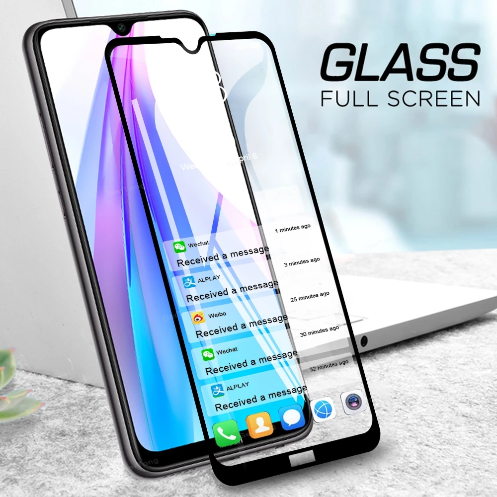 Защитное стекло для Xiaomi Redmi Note 8 T 9 Pro 9s полное покрытие Защита экрана A Note8