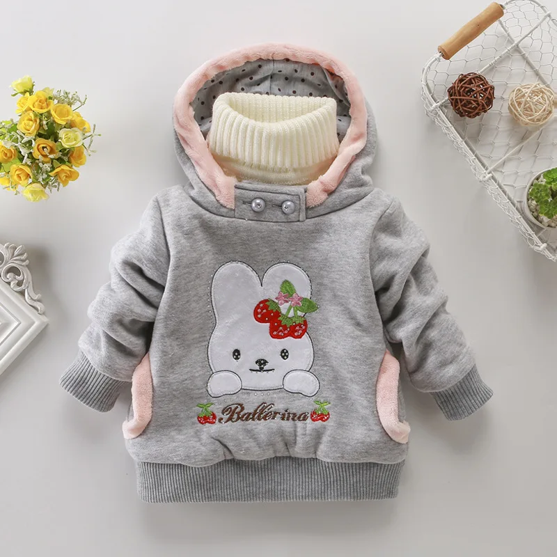 Куртка с капюшоном для девочек Новая детская флисовая куртка с вышивкой на весну-осень-зиму детская одежда корейский свитер coa
