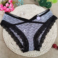 underpants female lace low waist hot coquettish sex appeal transparent ultra thin cotton crotch sex confused without trace persp