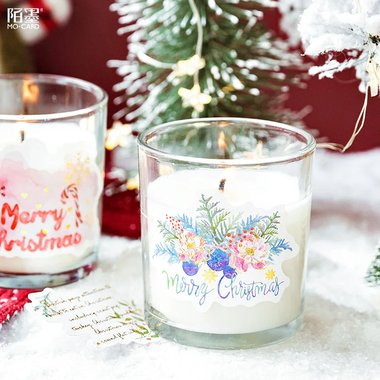 

24-40 Pcs/Set Christmas Sticker Stationery Golden Sticker XMAS Bronzing Decoration DIY Handmade Arts Craft Sticker