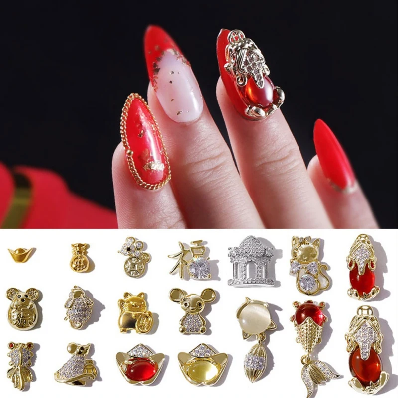Новые креативные ювелирные изделия с бриллиантами для маникюра счастливый кот