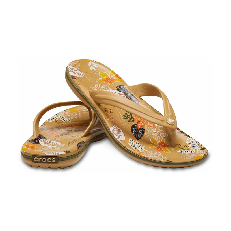 CROCS Crocband Botanical Print Flip UNISEX|Пляжные и уличные сандалии| |