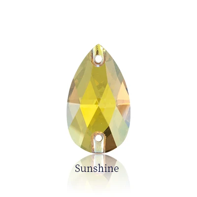 Sunshine Стразы с плоской задней частью, кристаллические украшения, высокое качество, пришитые камни, стразы с плоской задней поверхностью, стразы для рукоделия, стеклянные стразы для шитья - Цвет: Sunshine