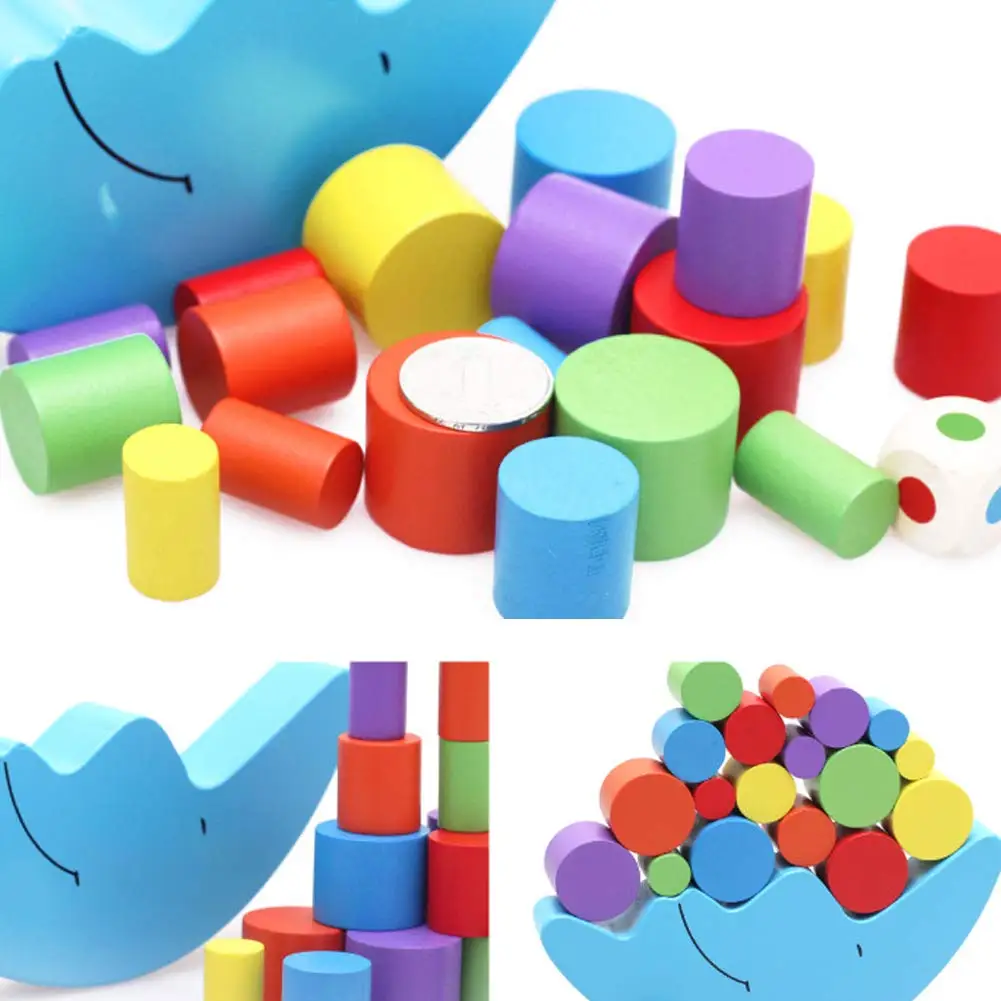 Baby Early Learning Toy Wooden Moon Balancing Frame Building Colorful Blocks Development Kids Toy Gift For Baby Toy