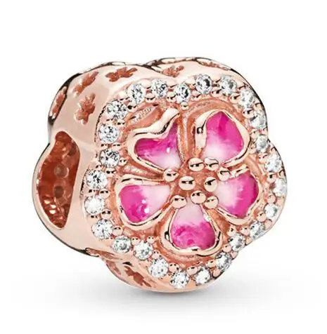 

Подвеска-бусина из серебра 925 пробы, с цветком персика