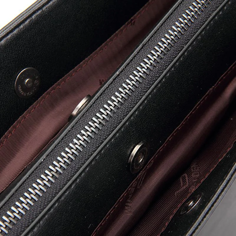 Мужской деловой портфель BISON DENIM черная Роскошная брендовая сумка на плечо для
