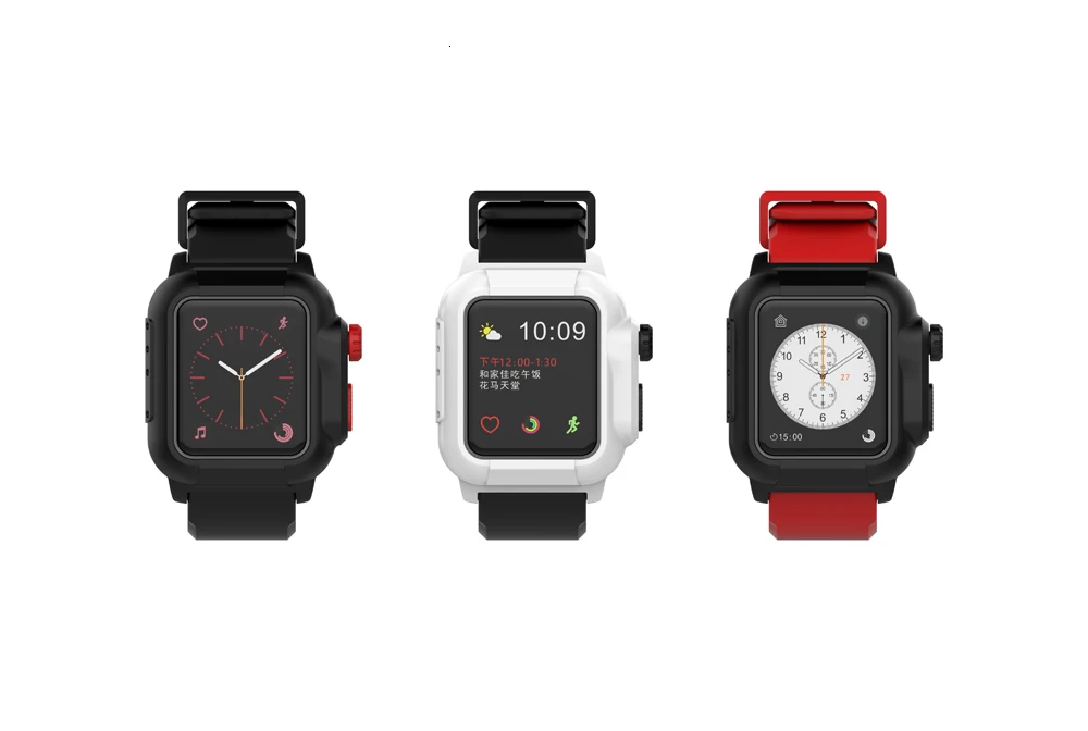 Водонепроницаемый ударопрочный чехол для Apple Watch series 3 2 Мягкая силиконовая лента для iwatch band 42 мм аксессуары