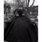 Черные Готические свадебные платья 2022, с длинным рукавом, кружевные, бисерные, тюлевые, для принцессы, разноцветные, Robe De Mariee