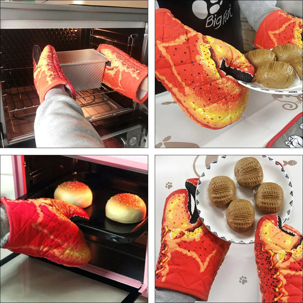 1 пара шикарных хлопковых варежек для духовки термостойкие варежки выпечки